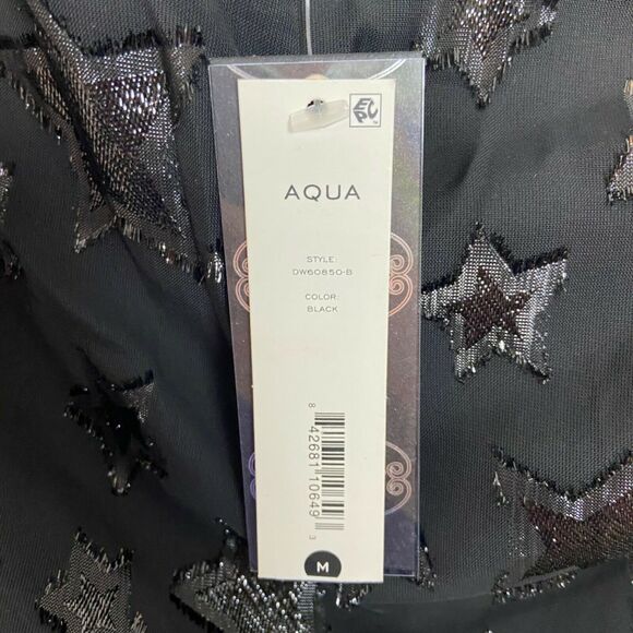 Aqua Star Dress Women's Black One Shoulder Enchanted Fit Flare size Medium NWT - Picture 6 of 15